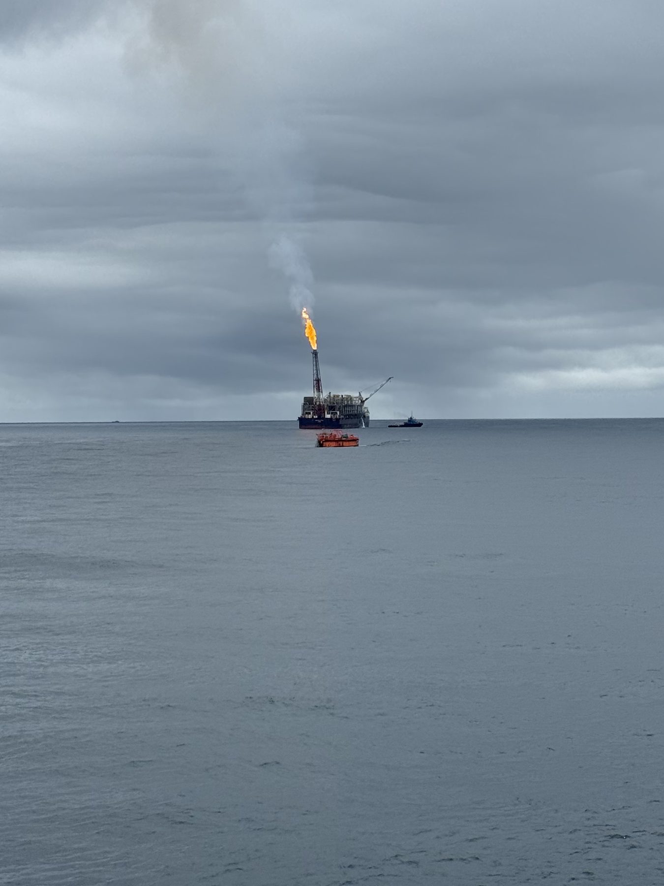 FPSO and support vessels on station offshore